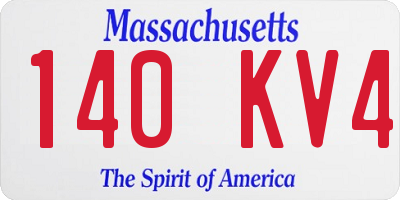 MA license plate 140KV4