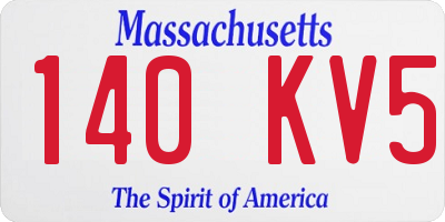 MA license plate 140KV5