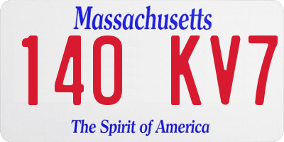 MA license plate 140KV7