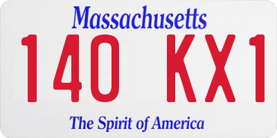 MA license plate 140KX1