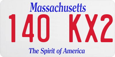 MA license plate 140KX2