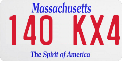 MA license plate 140KX4