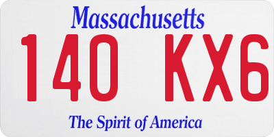 MA license plate 140KX6