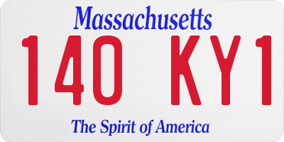 MA license plate 140KY1