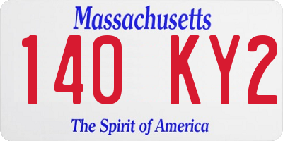 MA license plate 140KY2