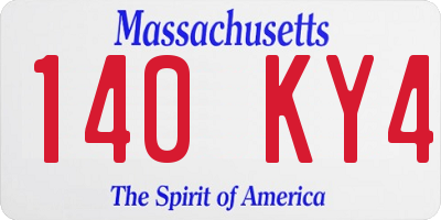 MA license plate 140KY4