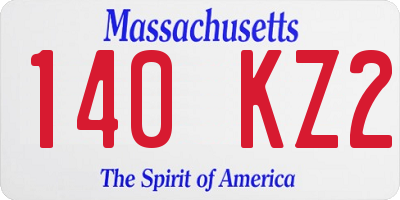 MA license plate 140KZ2