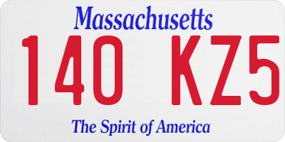 MA license plate 140KZ5