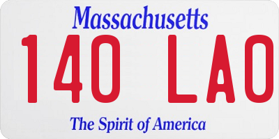 MA license plate 140LA0