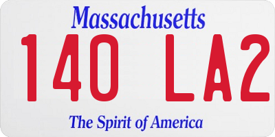 MA license plate 140LA2