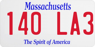 MA license plate 140LA3