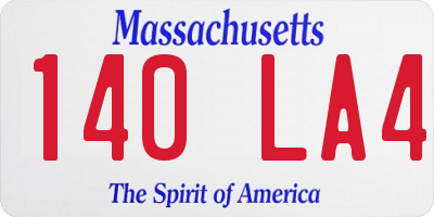 MA license plate 140LA4