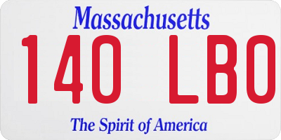 MA license plate 140LB0