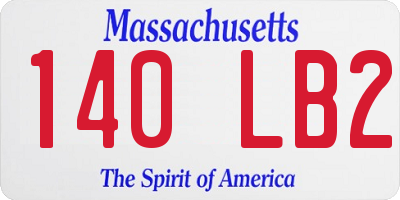 MA license plate 140LB2