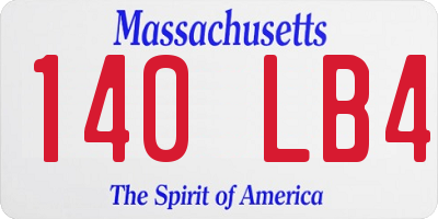 MA license plate 140LB4