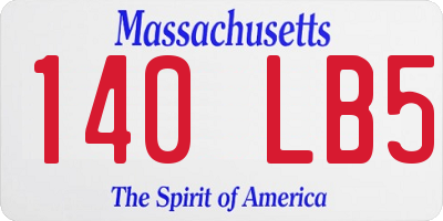 MA license plate 140LB5