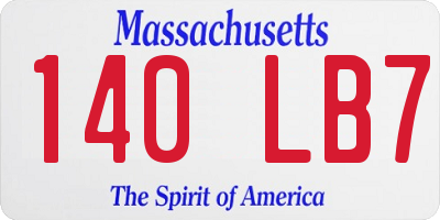 MA license plate 140LB7