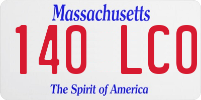 MA license plate 140LC0