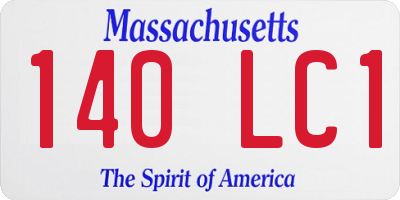 MA license plate 140LC1