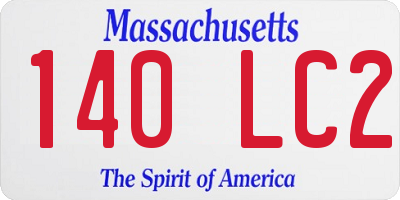 MA license plate 140LC2