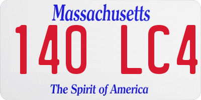 MA license plate 140LC4