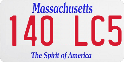 MA license plate 140LC5