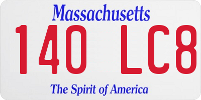 MA license plate 140LC8