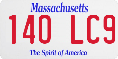MA license plate 140LC9