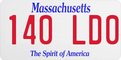 MA license plate 140LD0