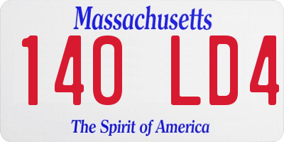 MA license plate 140LD4