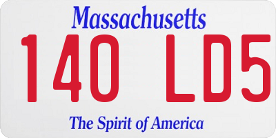 MA license plate 140LD5