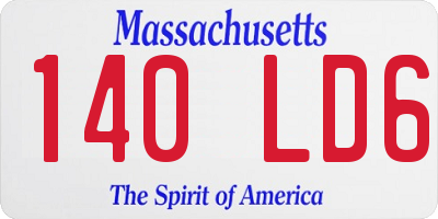 MA license plate 140LD6
