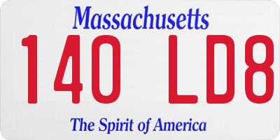 MA license plate 140LD8