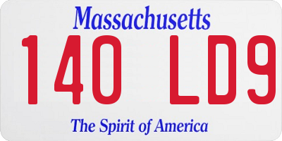 MA license plate 140LD9