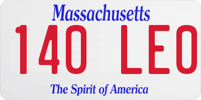 MA license plate 140LE0