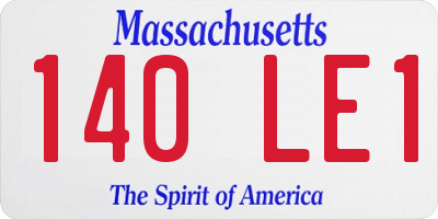 MA license plate 140LE1