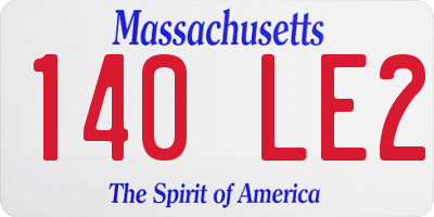 MA license plate 140LE2