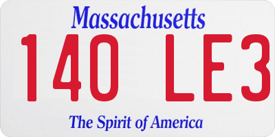 MA license plate 140LE3