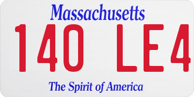 MA license plate 140LE4