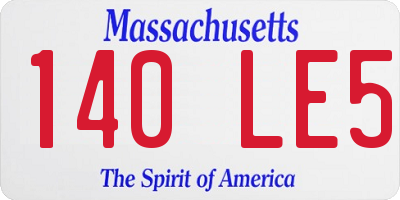 MA license plate 140LE5