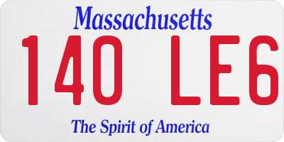 MA license plate 140LE6