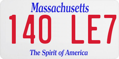 MA license plate 140LE7