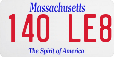 MA license plate 140LE8