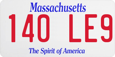 MA license plate 140LE9