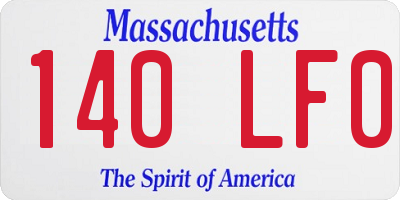 MA license plate 140LF0