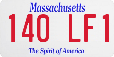 MA license plate 140LF1