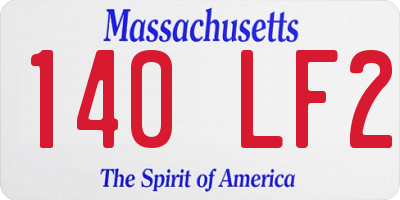 MA license plate 140LF2