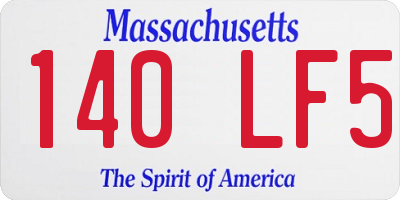 MA license plate 140LF5