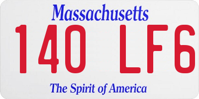 MA license plate 140LF6