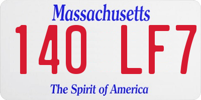 MA license plate 140LF7